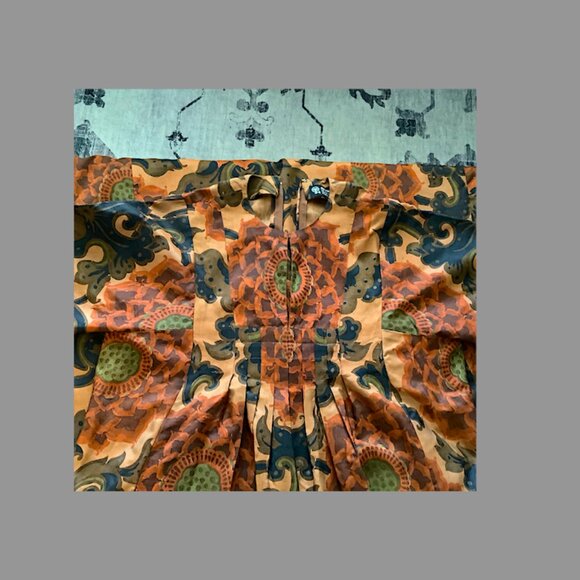 Jim Thompson Classic- Vintage 1970s Thai Silk Kaftan style formal gown Size L - Picture 12 of 14